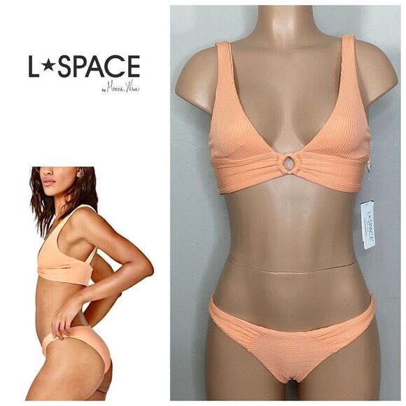 New. L*SPACE tangy ribbed bikini. Small. Retails $206 - Picture 1 of 9